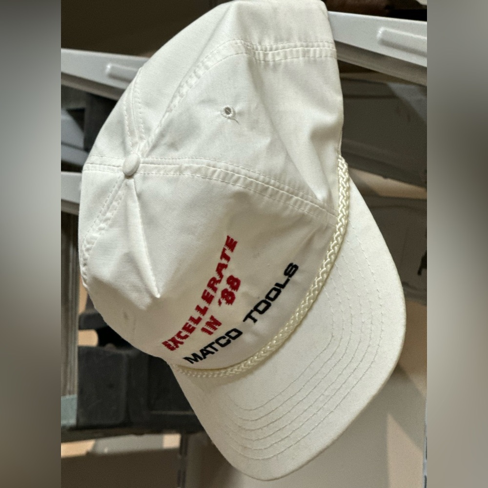 Vintage white matco tools snap back hat